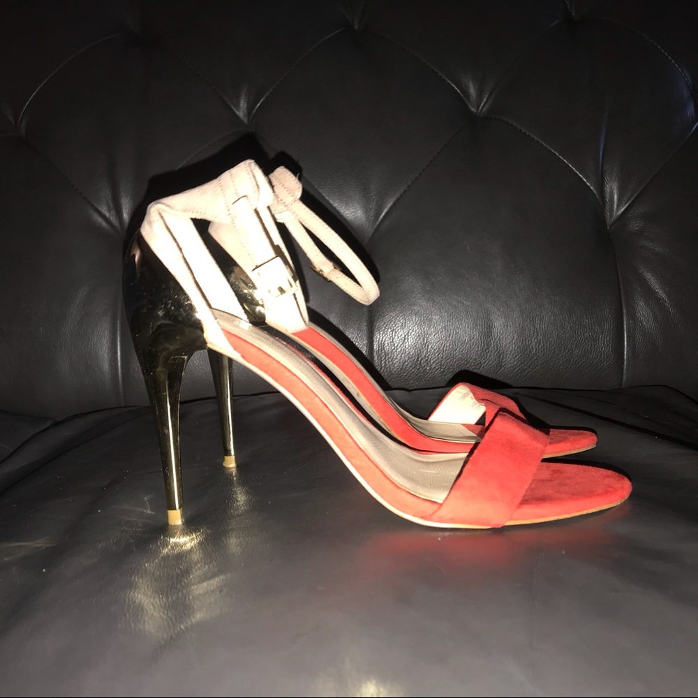 Zara gold heel sandal